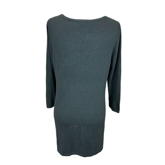 Iman Rhinestone Sweater Medium Black Cashmere Blend Boho Glam Holiday Party - Picture 4 of 12